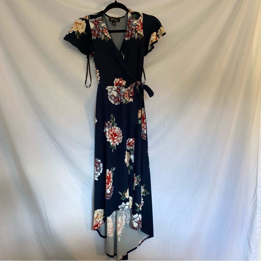 BCX High Low Floral V Neck Dress Size XS